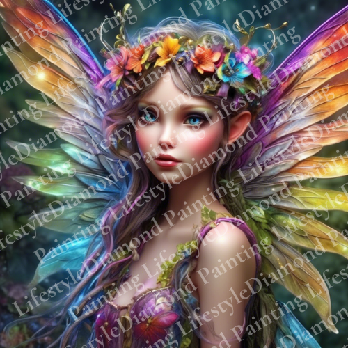 Fee der Blumen - Diamond Painting Komplett-Set in 60x60cm