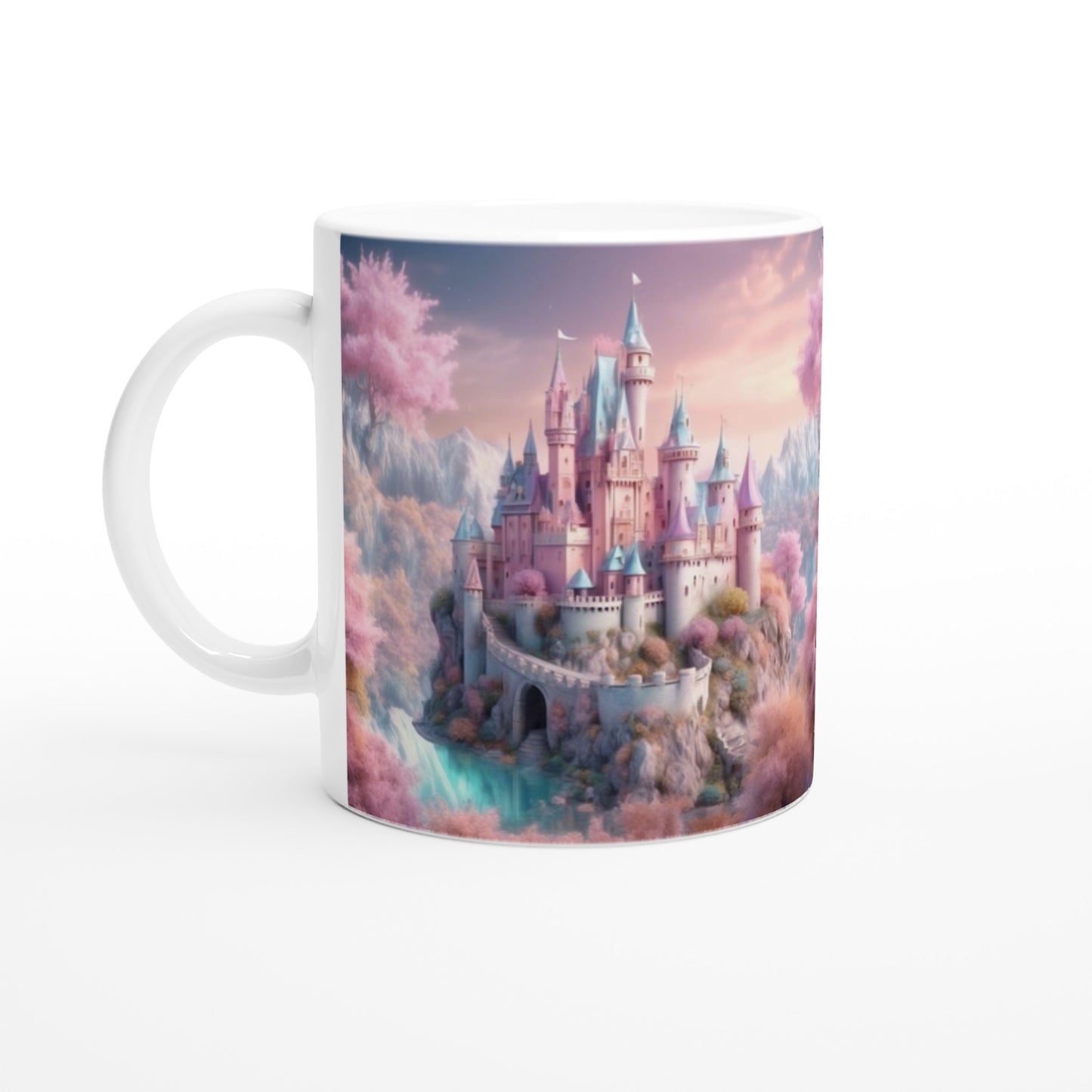 Weiße Keramik Tasse - Märchenschloss