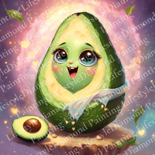 Avocado Weibchen in 40x40cm - Diamond Painting Komplett-Set