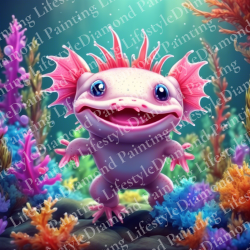 Axolotle - Diamond Painting Komplett-Set in verschiedenen Größen