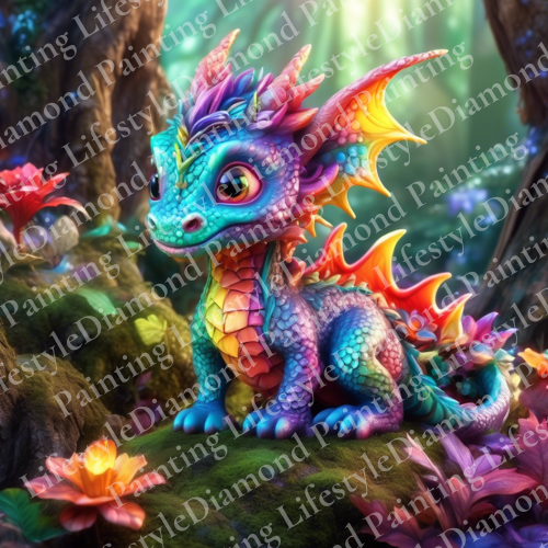 Baby Drache - Diamond Painting Komplett-Set in verschiedenen Größen