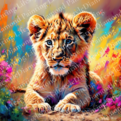 Simbo der Löwe - Diamond Painting Komplett-Set in 50x50cm