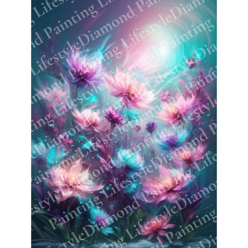 Magic Flowers - Diamond-Painting-Komplettset in 40x55cm