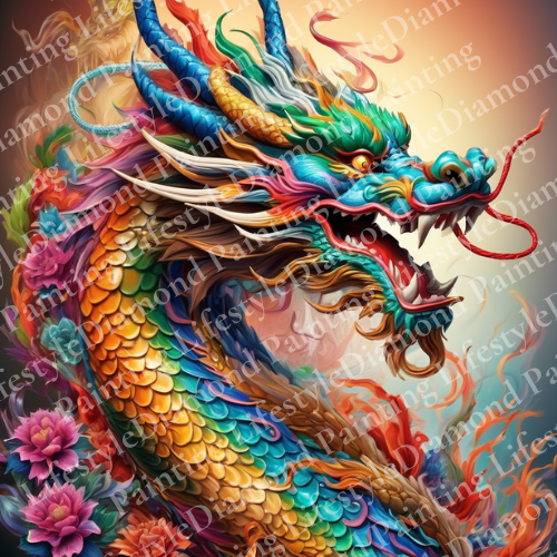 Chinesischer Drache - Diamond Painting Komplett-Set in 60x60cm