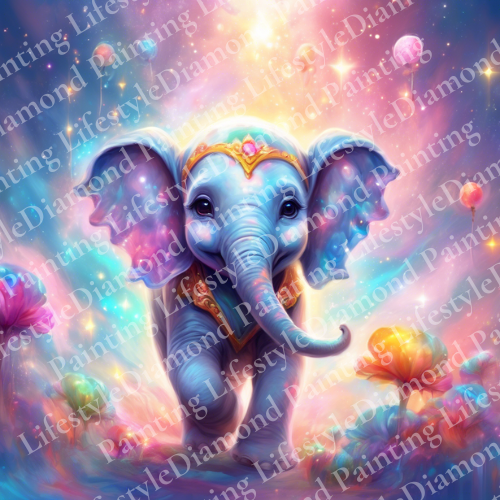 Baby Elefant - Diamond-Painting-Komplettset in 60x60cm