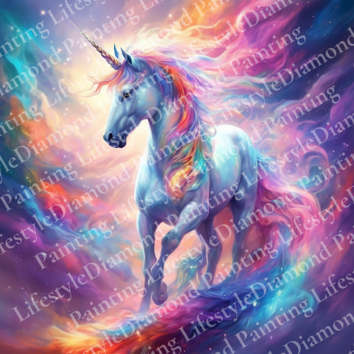 Regenbogen Einhorn - Diamond Painting Komplett-Set in verschiedenen Größen