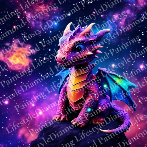 Galaxy-Drache - Diamond Painting Komplett-Set in 40x40cm