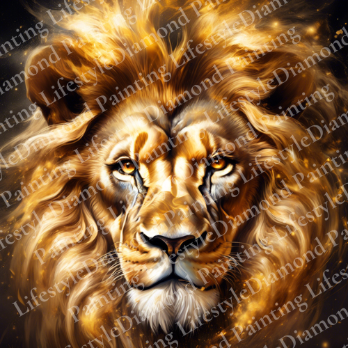 Löwe in 60x60cm - Diamond Painting Komplett-Set