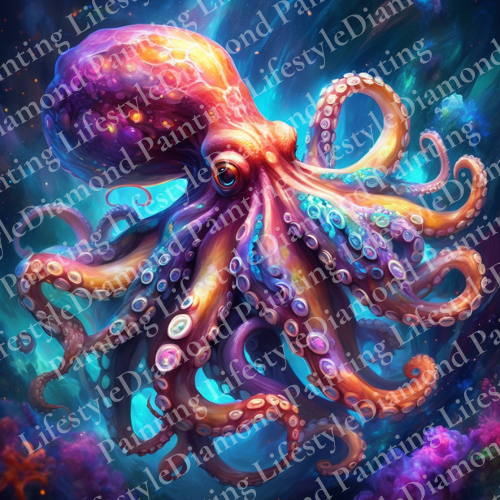 Oktopus in 40x40cm - Diamond Painting Komplett-Set