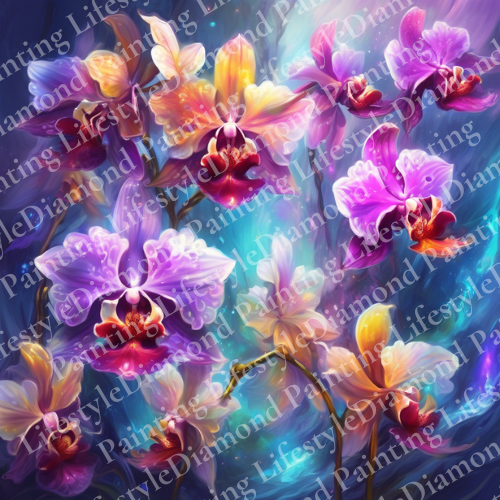 Orchideen - Diamond-Painting-Komplettset in 30x30cm