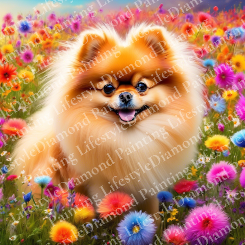 Pomeranian - Diamond Painting Komplett Set in 50x50cm