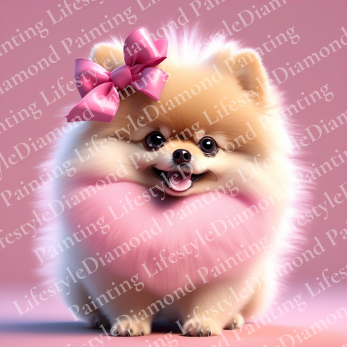 Süßer Pomeranian - Diamond Painting Komplett-Set in 35x35cm