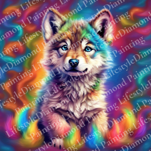 Kleiner Wolf - Diamond Painting Komplett-Set in 50x50cm